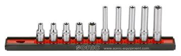 Flank socket set 1/4" TX-E on rail 10-pcs.